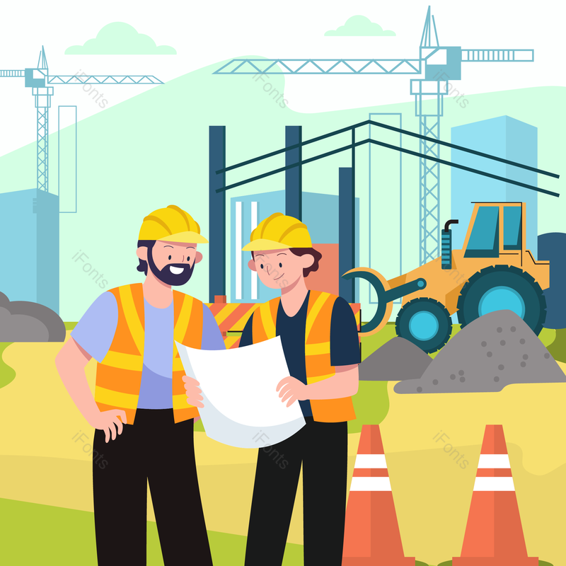 扁平插画图片,安全元素,安全帽PNG,免抠素材